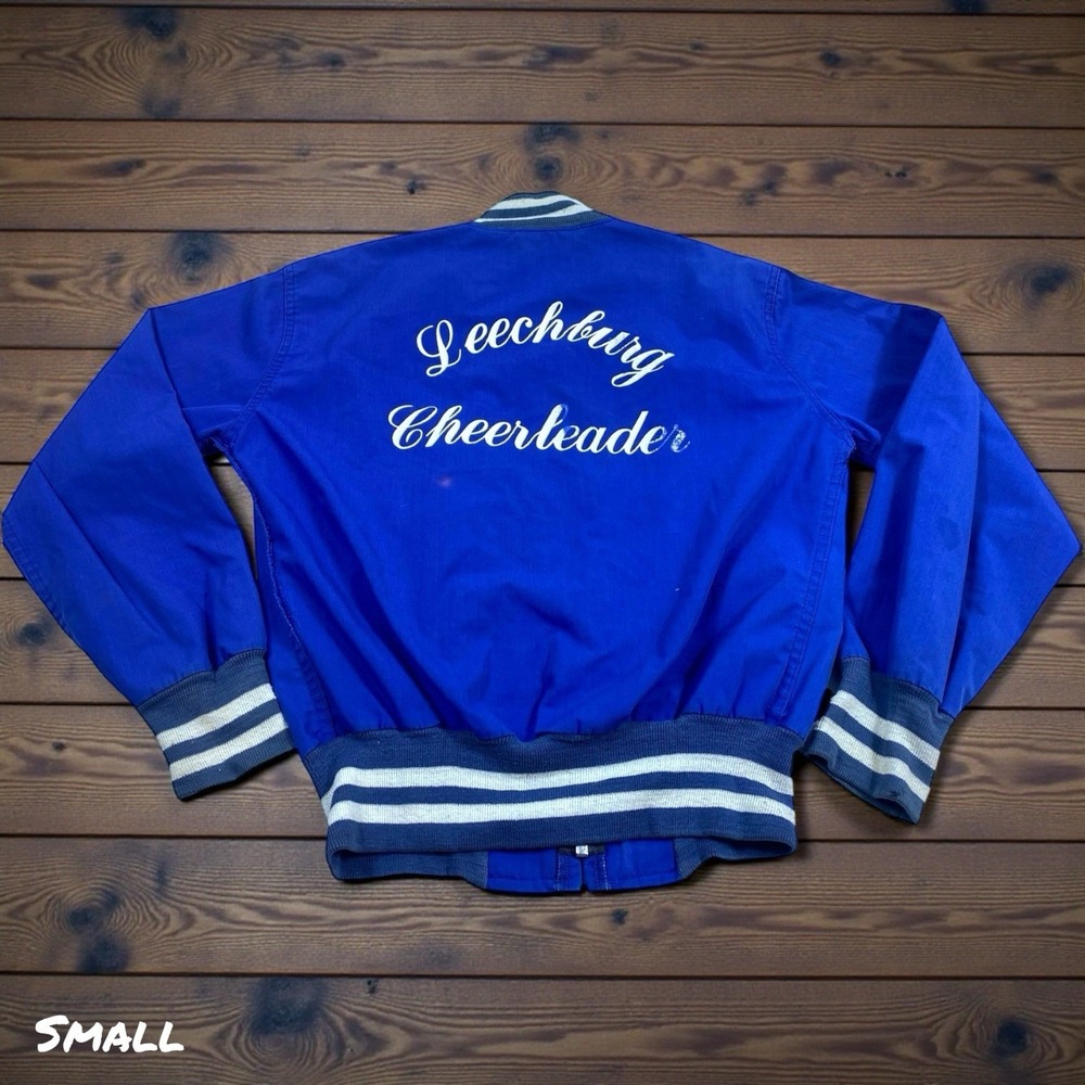 VTG 70's Varsity Bomber Jacket Womens SM Leechburg Cheerleader Paula Maple Sport - Picture 1 of 12
